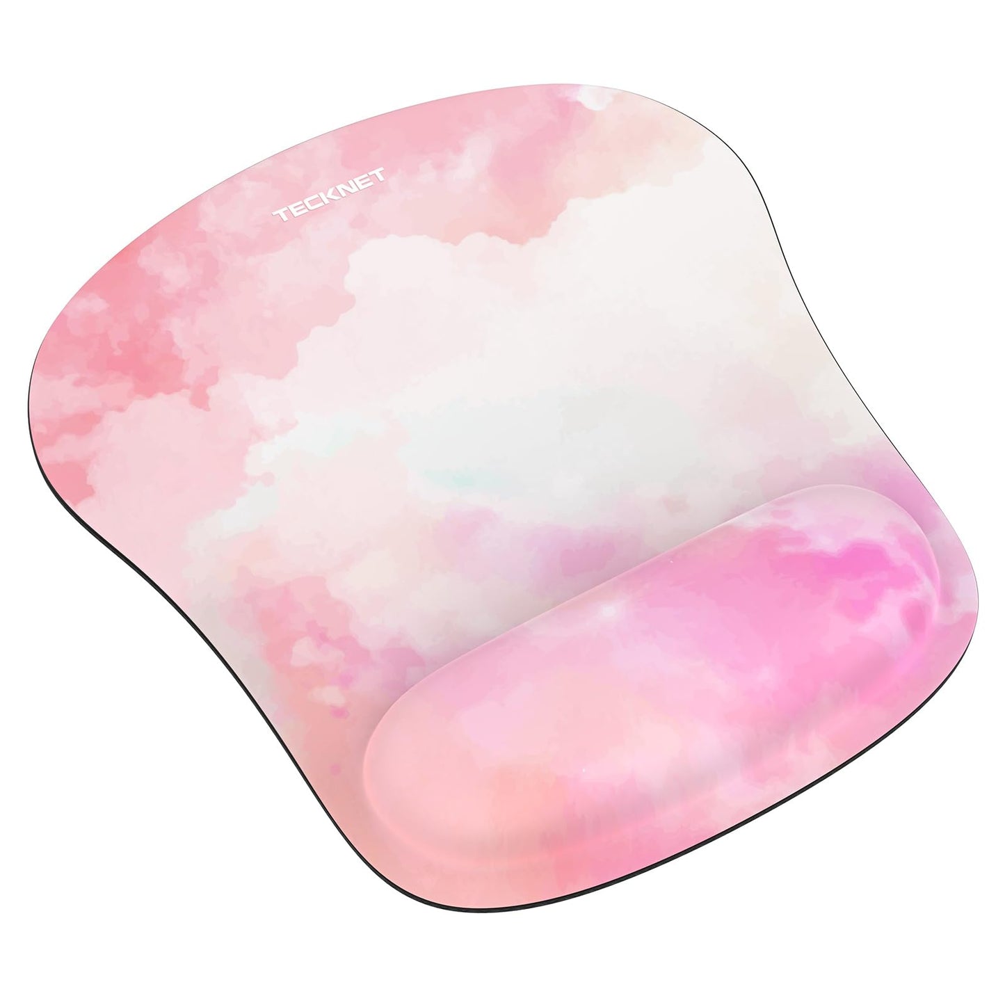 TECKNET Mouse Mat with Memory Foam Rest -Non-slip Rubber base- Special-Textured Water-Resistant Surface