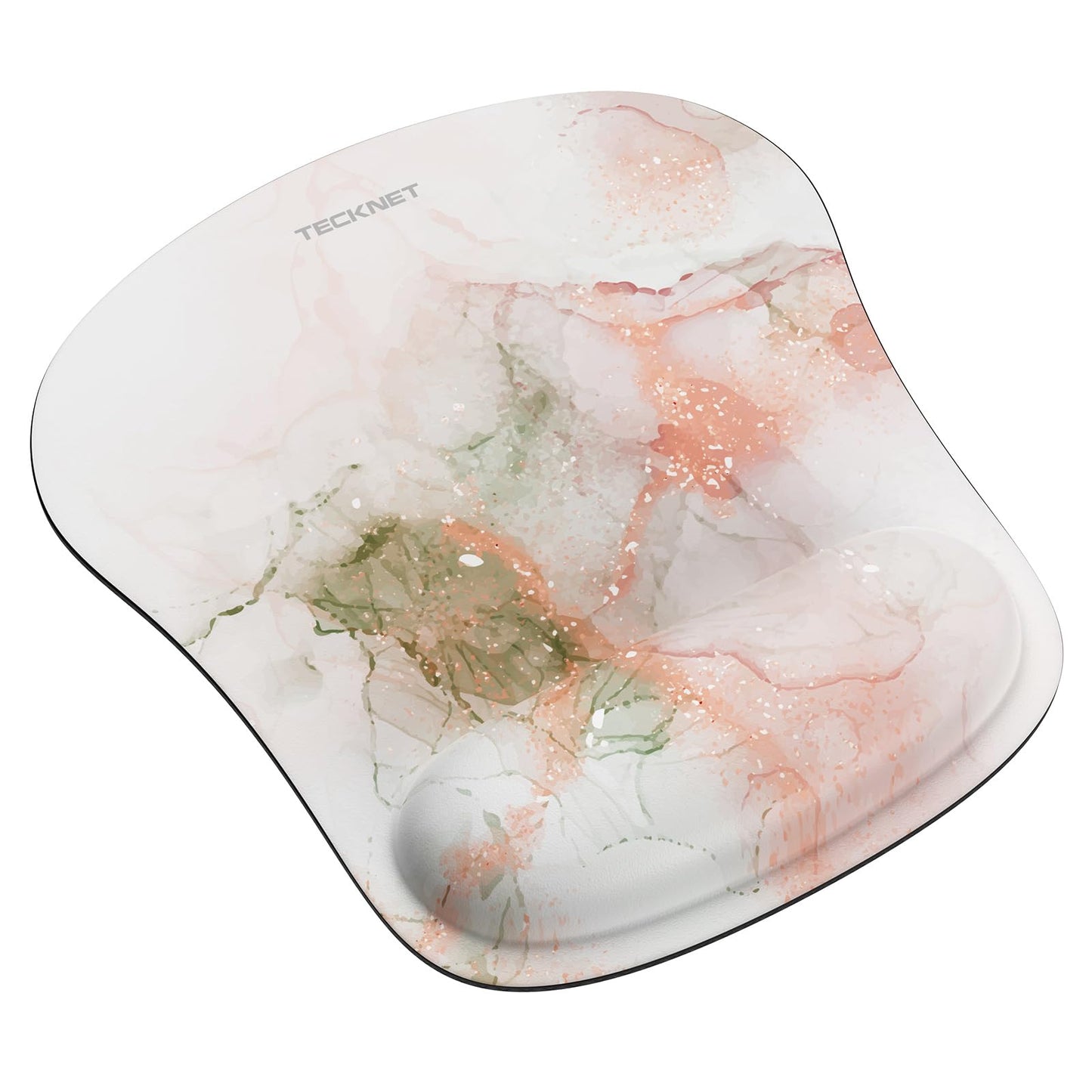 TECKNET Mouse Mat with Memory Foam Rest -Non-slip Rubber base- Special-Textured Water-Resistant Surface