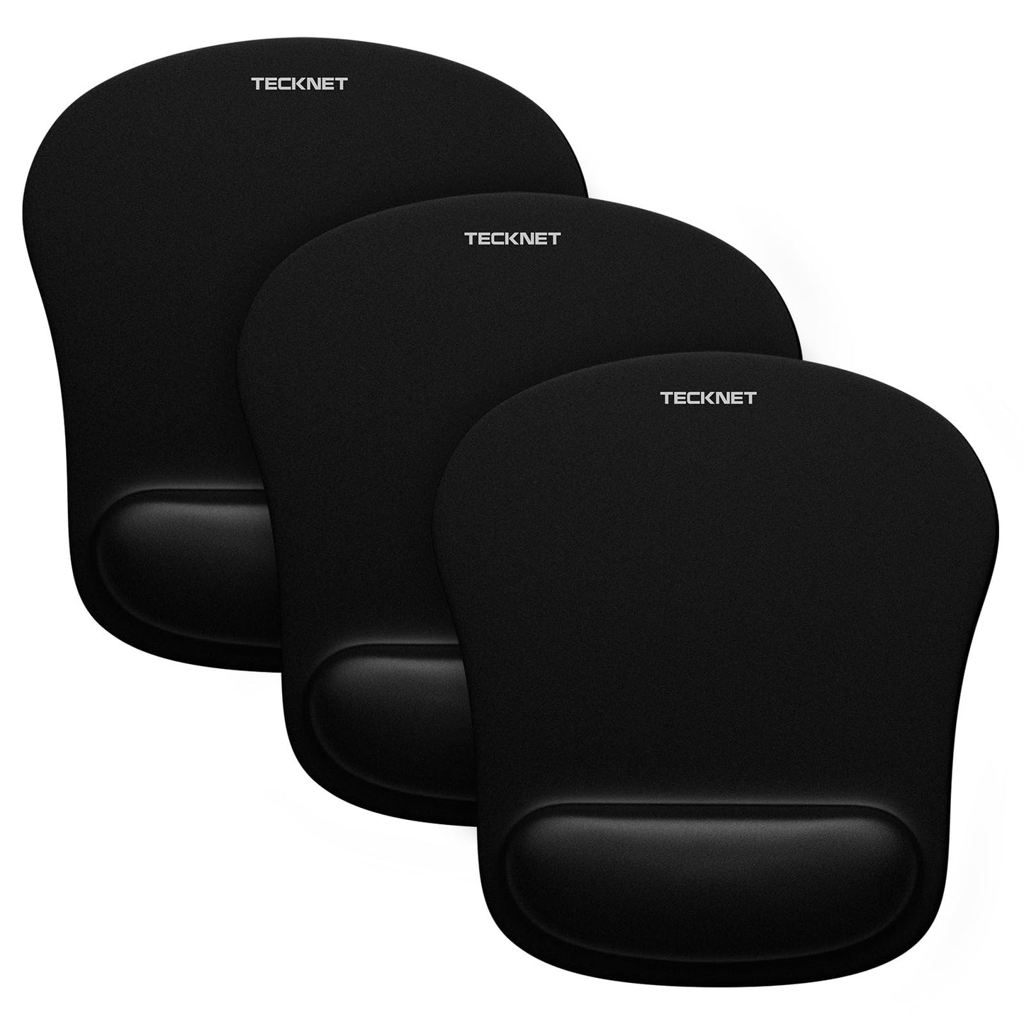 TECKNET Mouse Mat with Memory Foam Rest -Non-slip Rubber base- Special-Textured Water-Resistant Surface