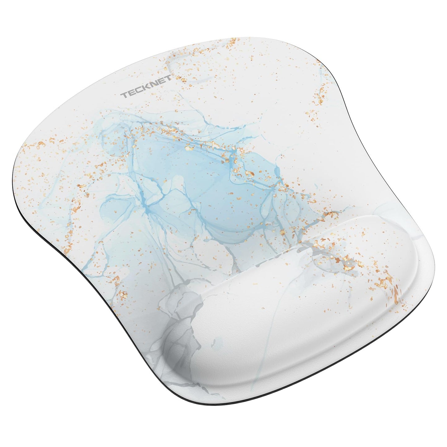 TECKNET Mouse Mat with Memory Foam Rest -Non-slip Rubber base- Special-Textured Water-Resistant Surface