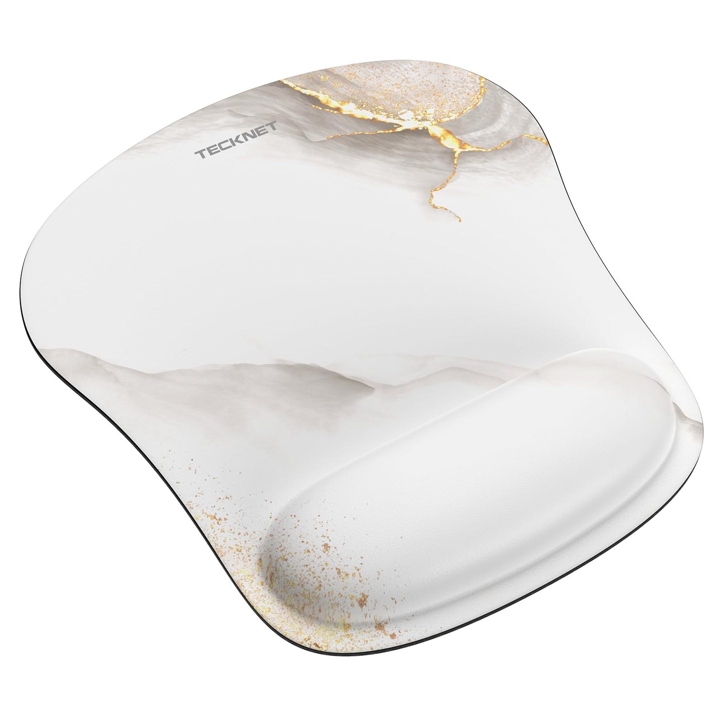 TECKNET Mouse Mat with Memory Foam Rest -Non-slip Rubber base- Special-Textured Water-Resistant Surface