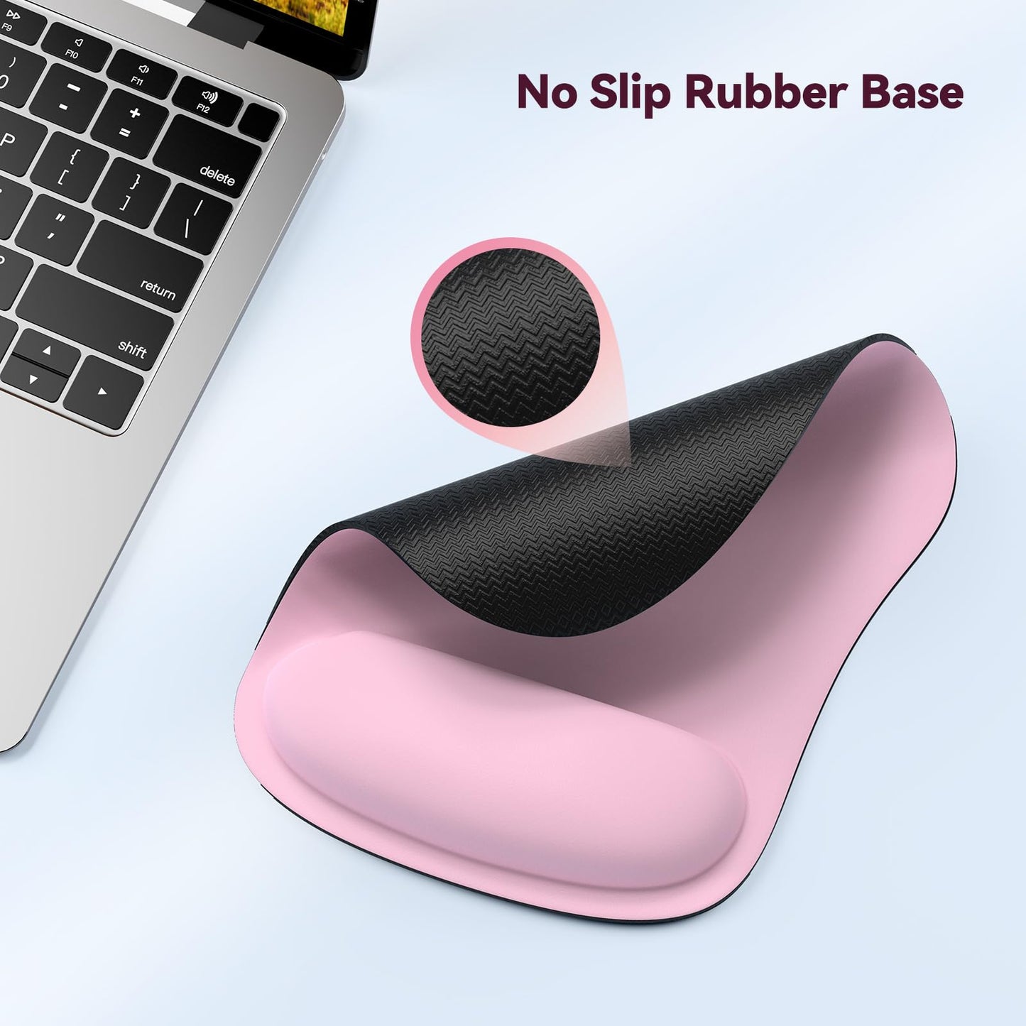 TECKNET Mouse Mat with Memory Foam Rest -Non-slip Rubber base- Special-Textured Water-Resistant Surface