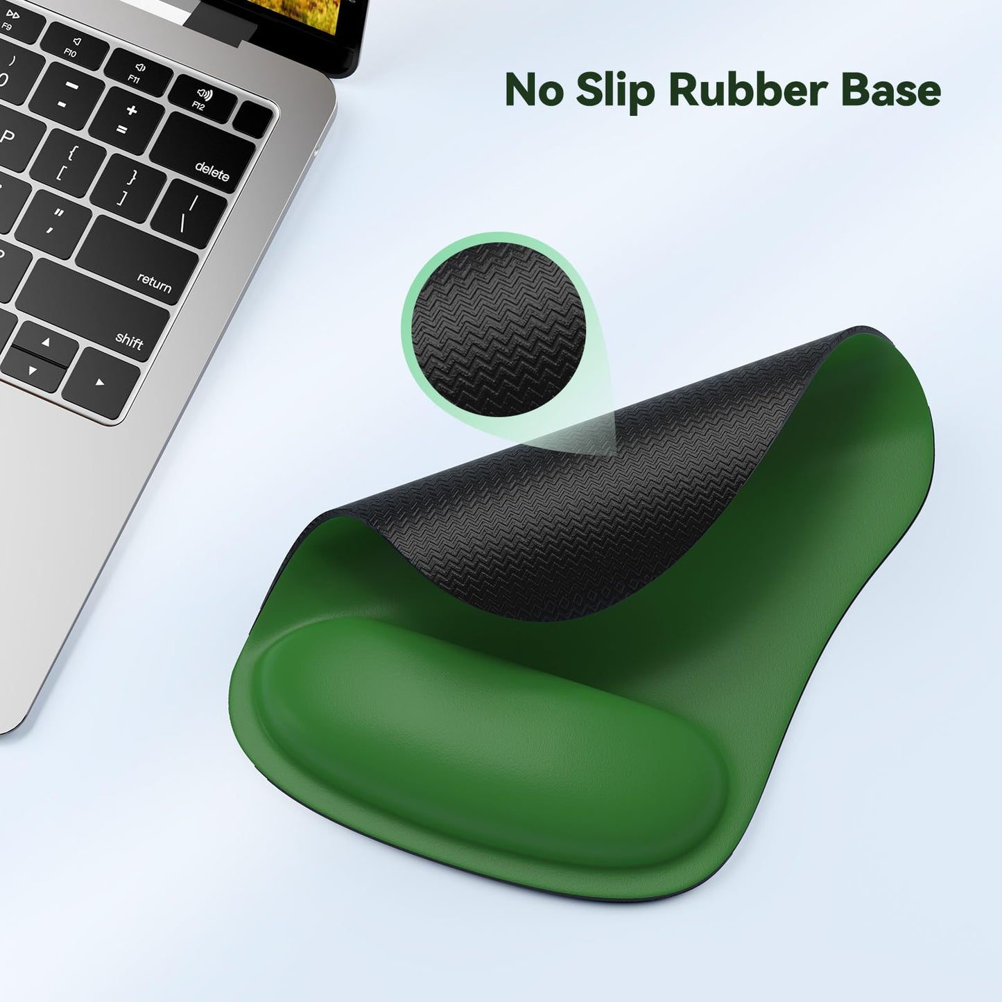 TECKNET Mouse Mat with Memory Foam Rest -Non-slip Rubber base- Special-Textured Water-Resistant Surface
