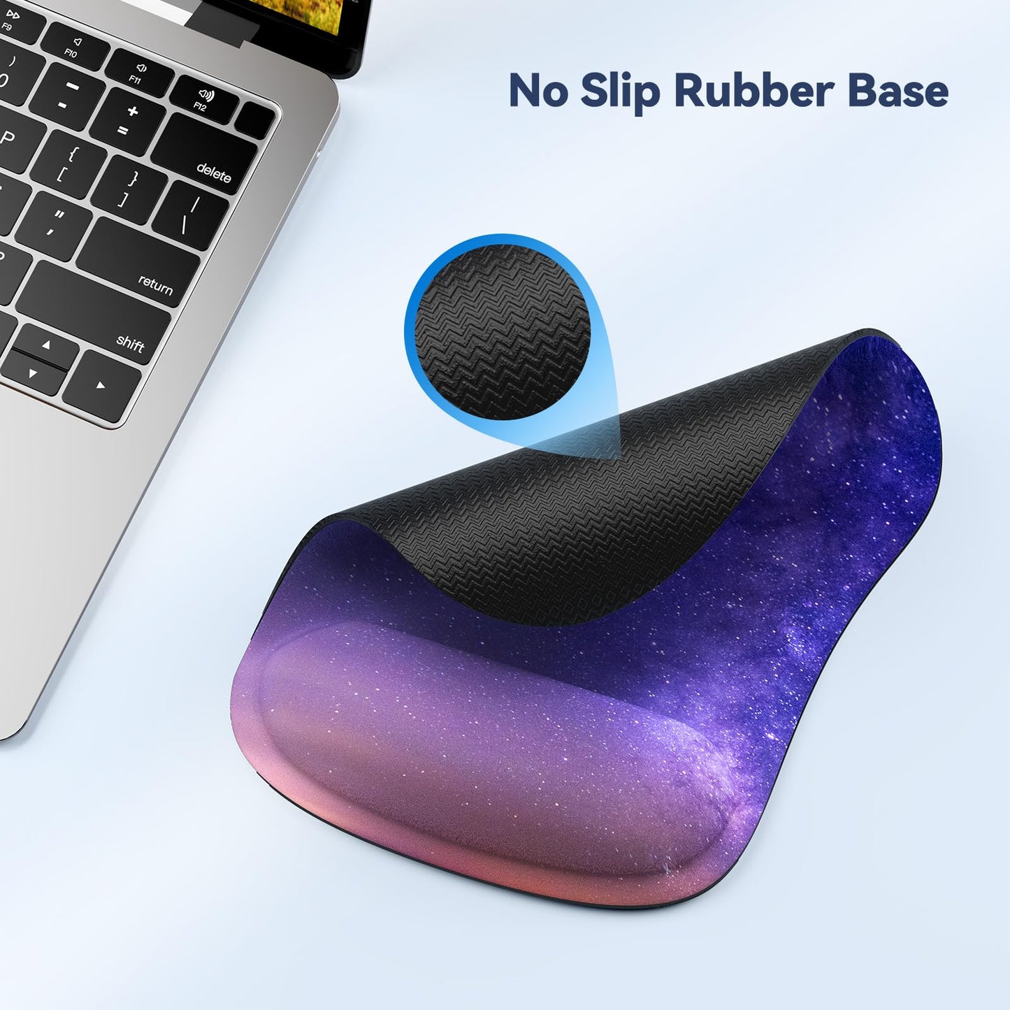TECKNET Mouse Mat with Memory Foam Rest -Non-slip Rubber base- Special-Textured Water-Resistant Surface